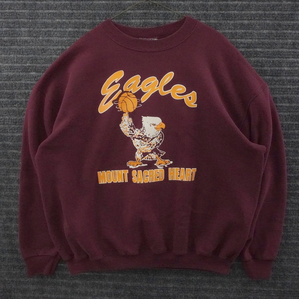 Vintage 90s Lee Heavyweight Sweatshirt Mens XL Burgundy Eagles Basketball USA
